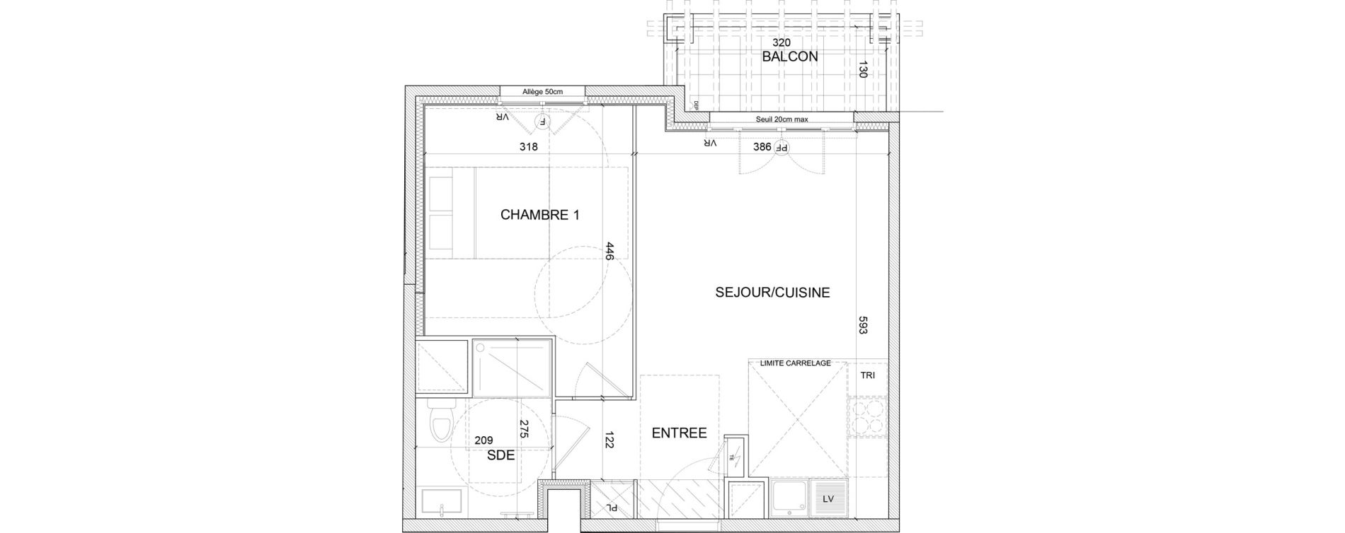 Appartement T2 de 41,40 m2 &agrave; Clamart Grand canal