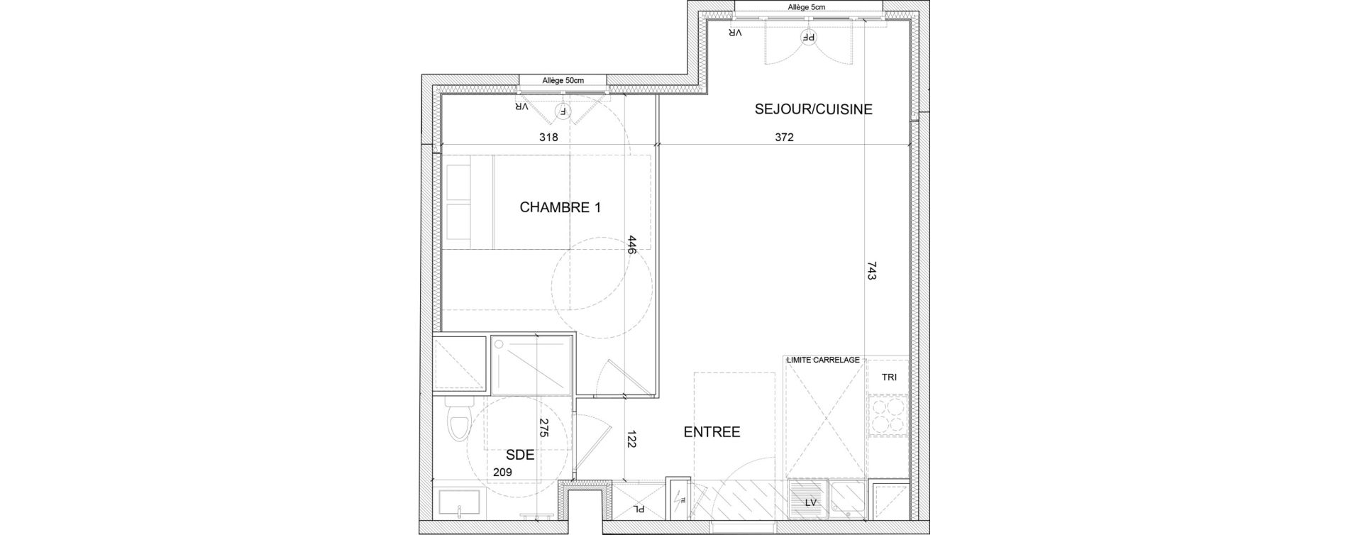 Appartement T2 de 45,29 m2 &agrave; Clamart Grand canal