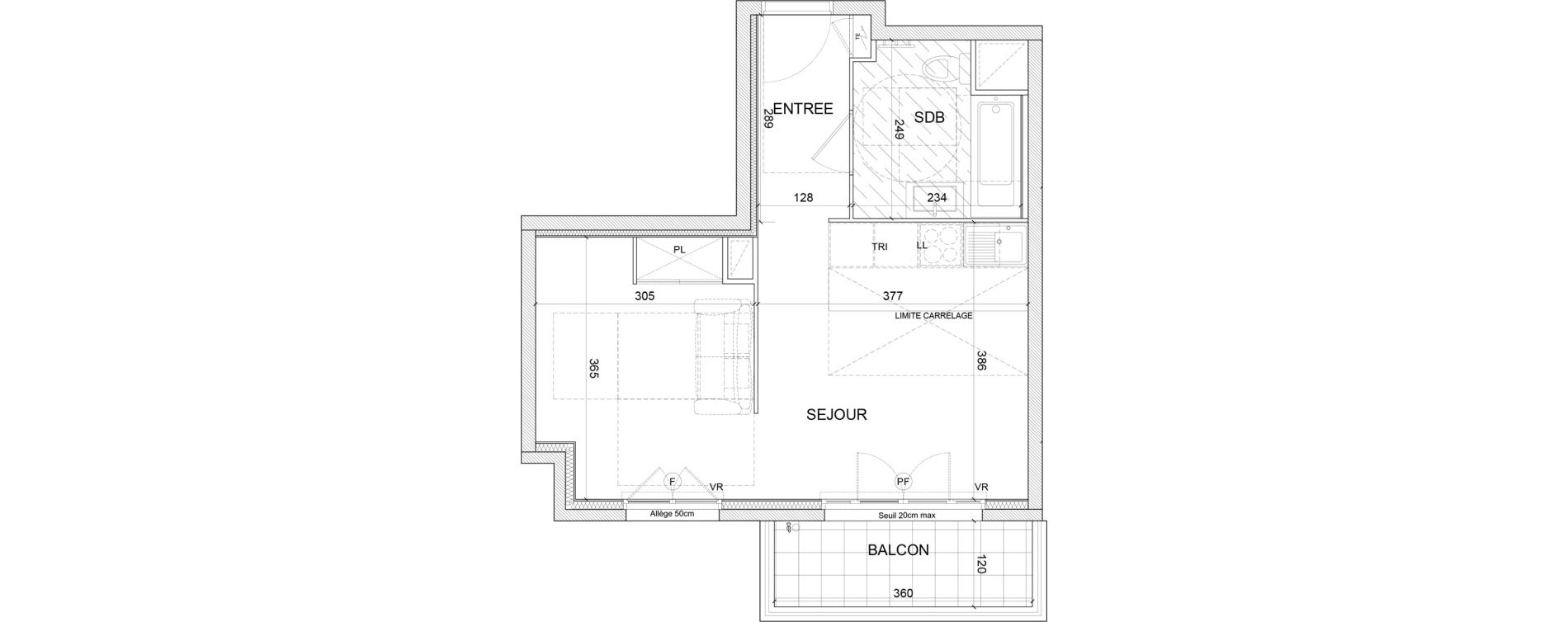 Appartement T1 de 33,87 m2 &agrave; Clamart Grand canal