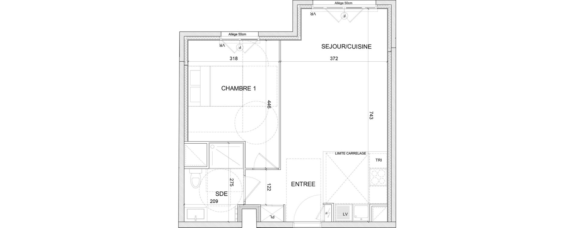 Appartement T2 de 45,26 m2 &agrave; Clamart Grand canal