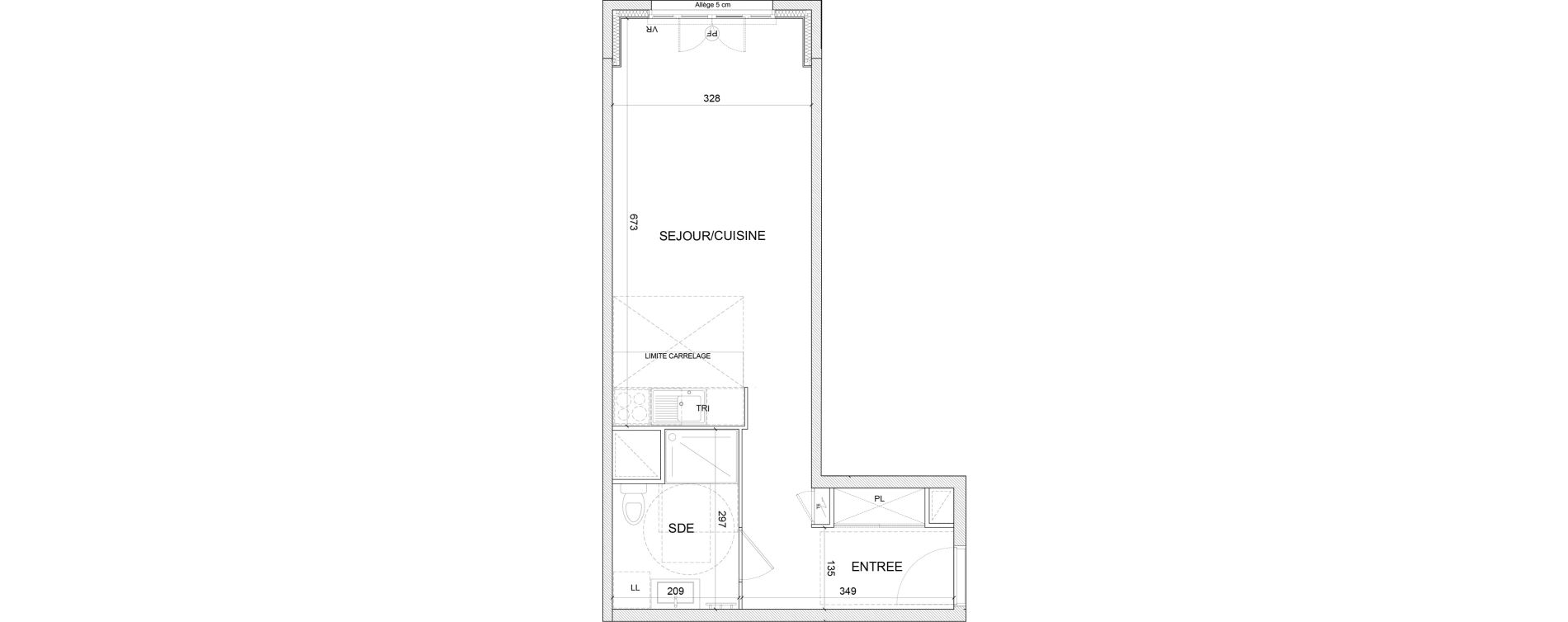 Appartement T1 de 34,84 m2 &agrave; Clamart Grand canal