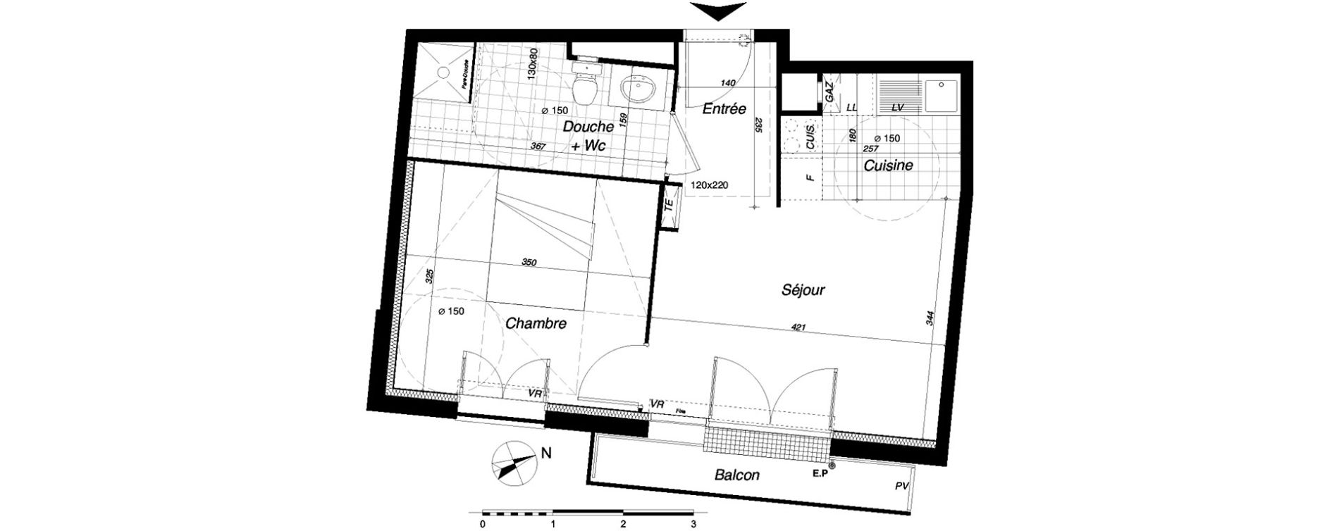 Appartement T2 de 38,52 m2 &agrave; Clamart Clamart gare