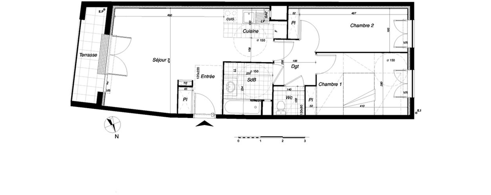 Appartement T3 de 61,71 m2 &agrave; Clamart Clamart gare