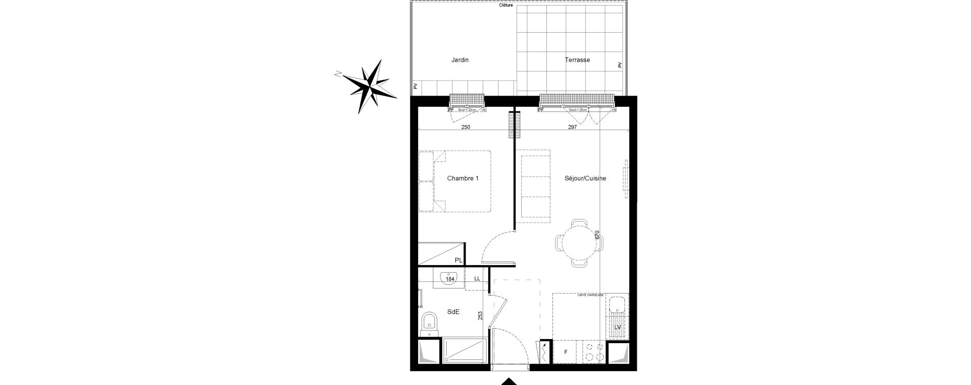 Appartement T2 de 35,59 m2 &agrave; Clamart Trivaux - la garenne