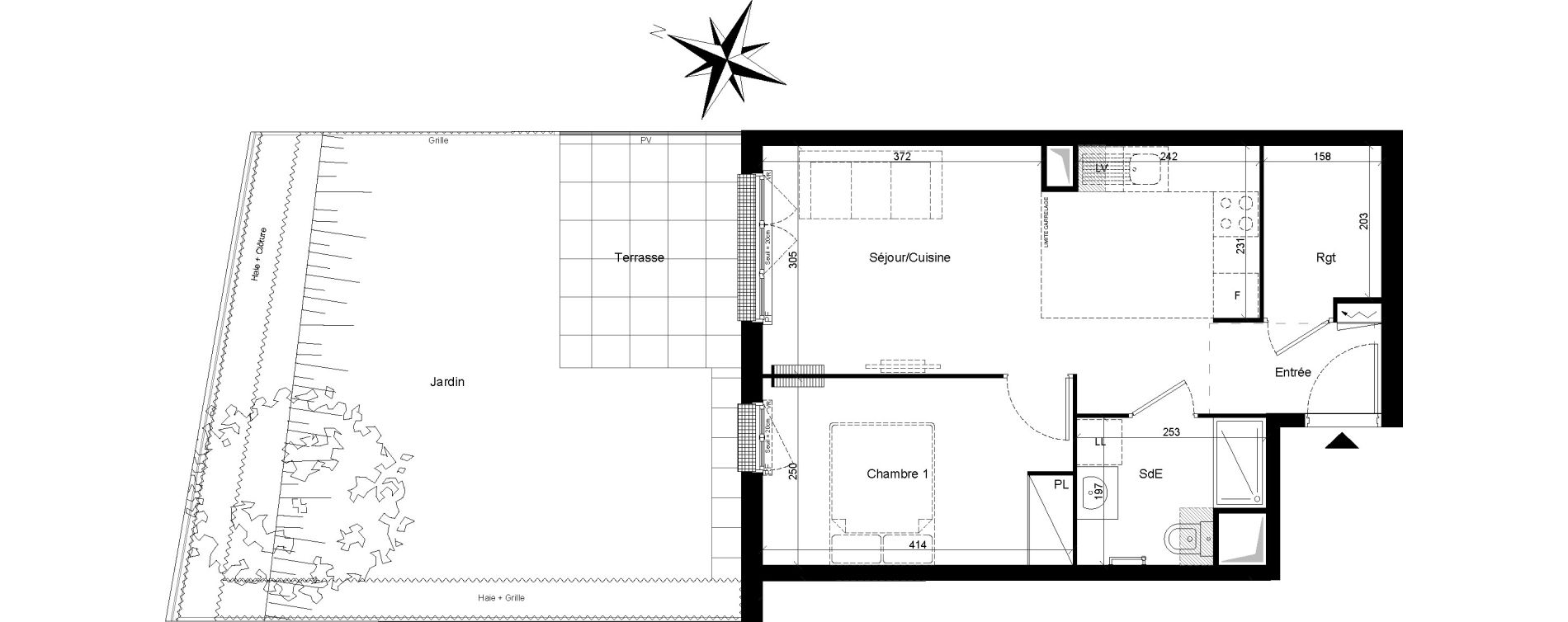 Appartement T2 de 41,39 m2 &agrave; Clamart Trivaux - la garenne