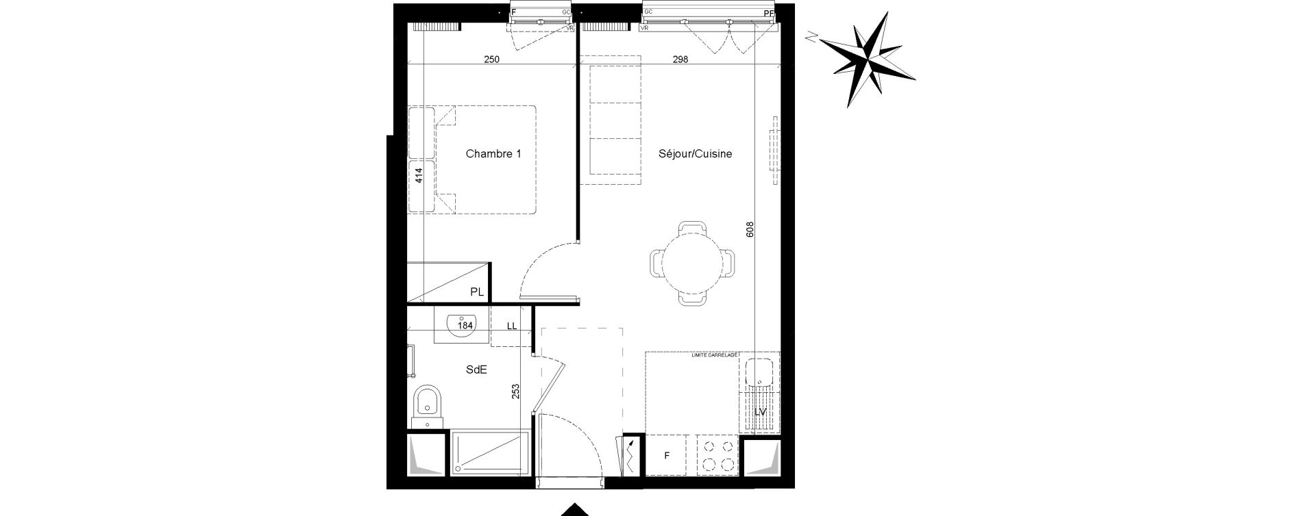 Appartement T2 de 35,59 m2 &agrave; Clamart Trivaux - la garenne