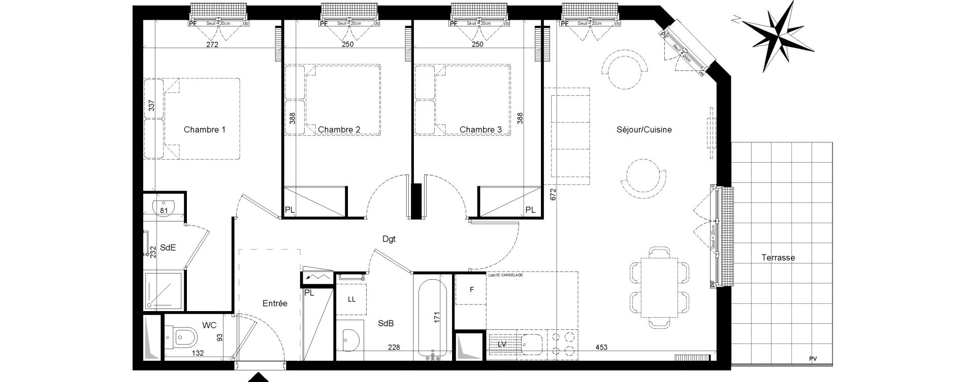 Appartement T4 de 72,18 m2 &agrave; Clamart Trivaux - la garenne