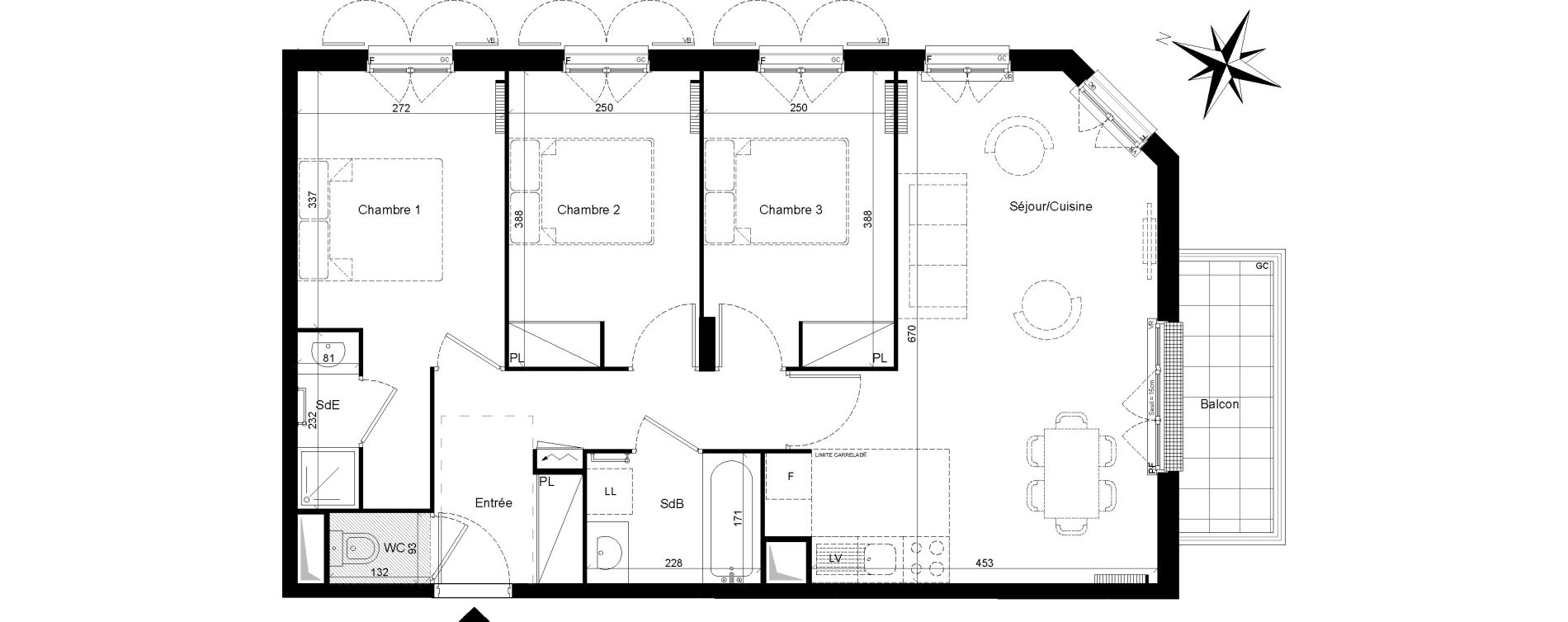 Appartement T4 de 72,18 m2 &agrave; Clamart Trivaux - la garenne