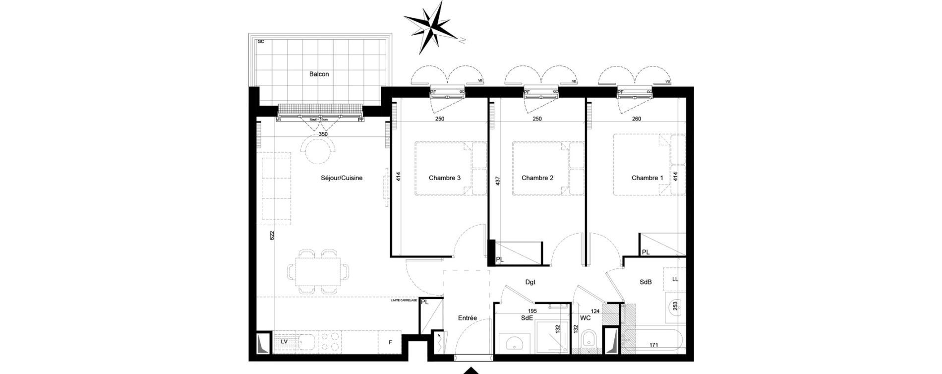 Appartement T4 de 70,89 m2 &agrave; Clamart Trivaux - la garenne