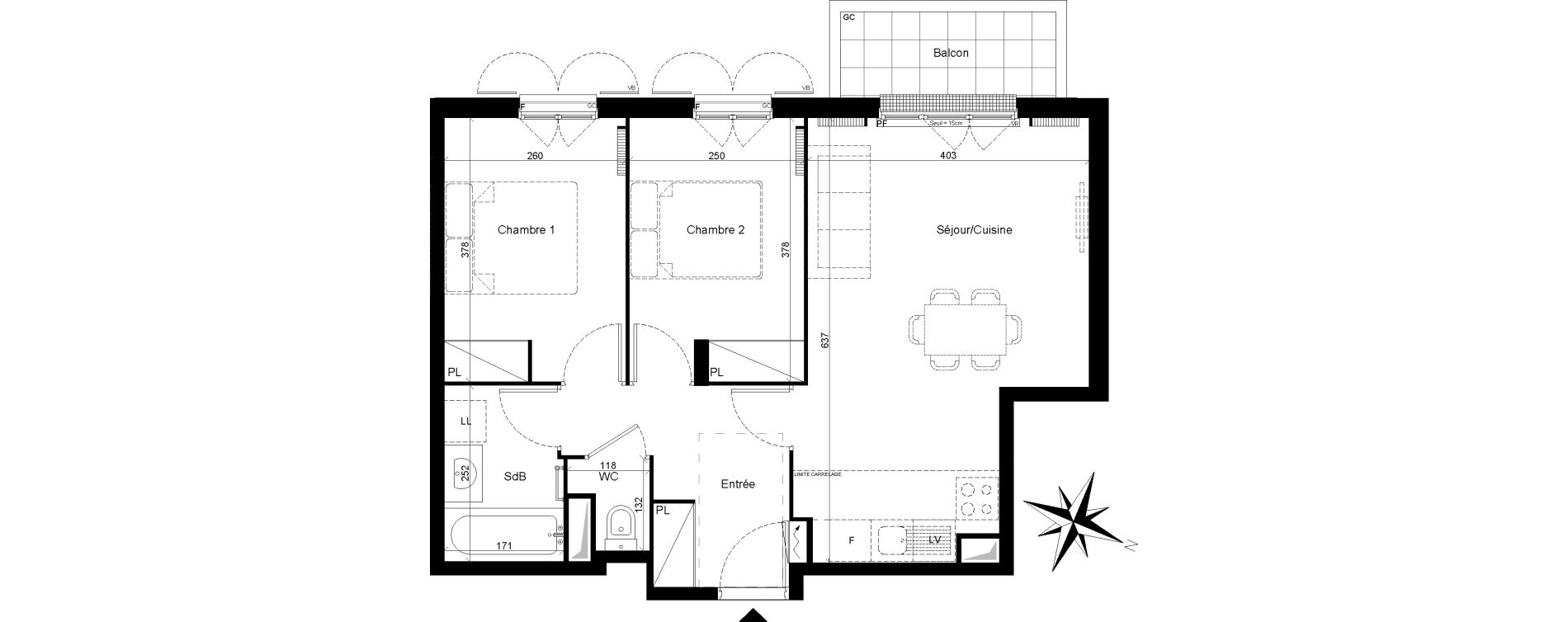 Appartement T3 de 54,04 m2 &agrave; Clamart Trivaux - la garenne