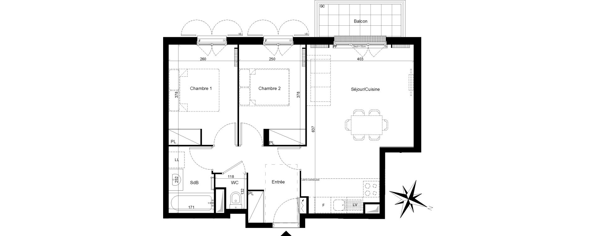 Appartement T3 de 54,04 m2 &agrave; Clamart Trivaux - la garenne