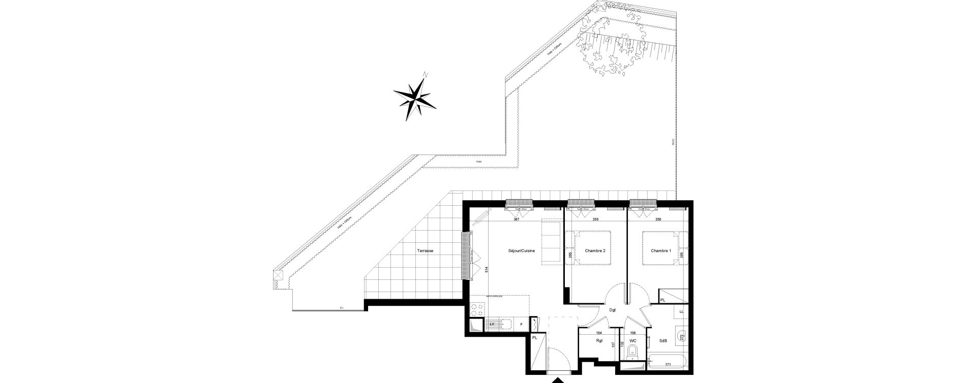 Appartement T3 de 53,53 m2 &agrave; Clamart Trivaux - la garenne