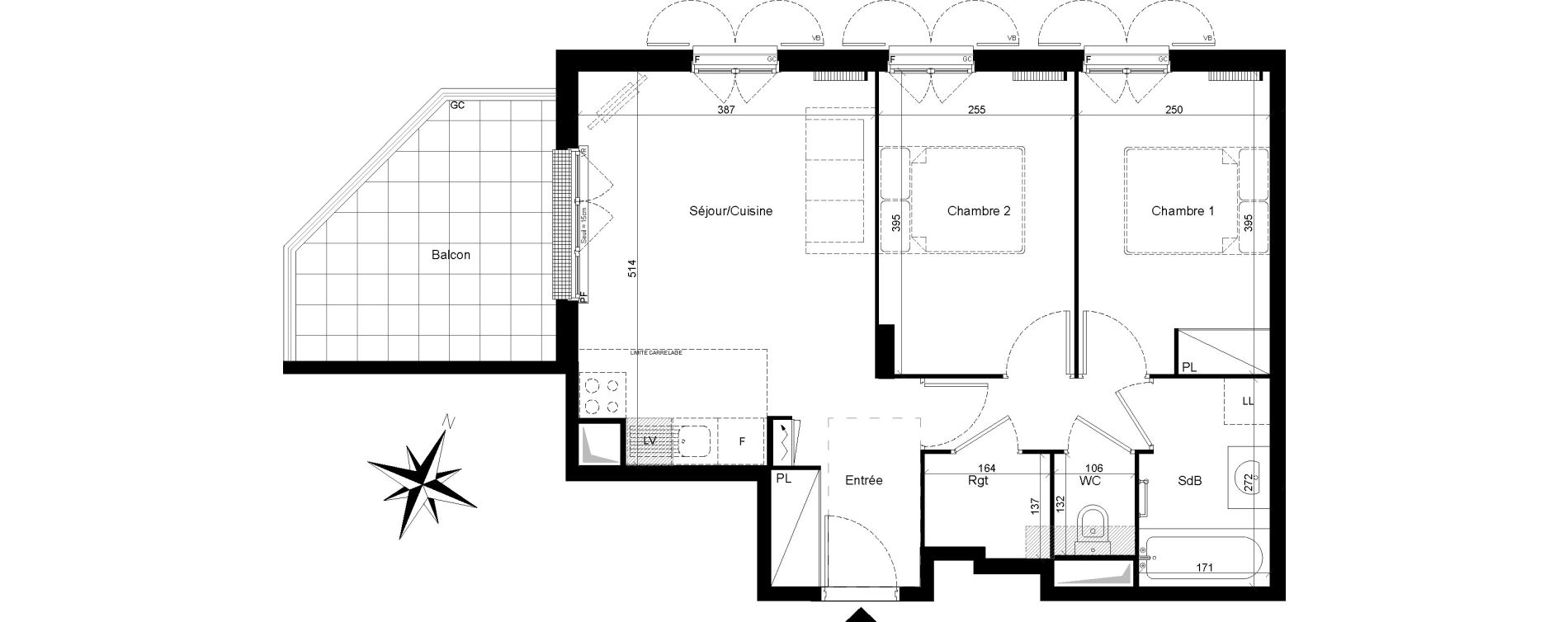 Appartement T3 de 53,53 m2 &agrave; Clamart Trivaux - la garenne