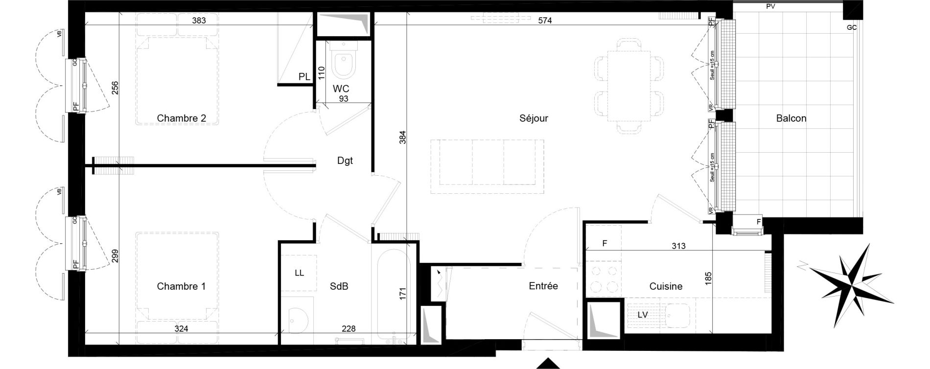 Appartement T3 de 57,64 m2 &agrave; Clamart Trivaux - la garenne