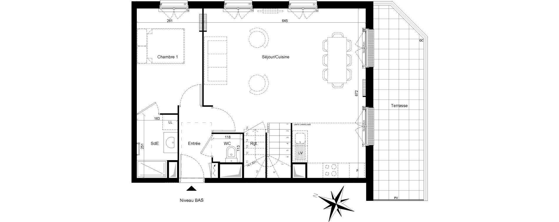 Duplex T5 de 95,45 m2 &agrave; Clamart Trivaux - la garenne