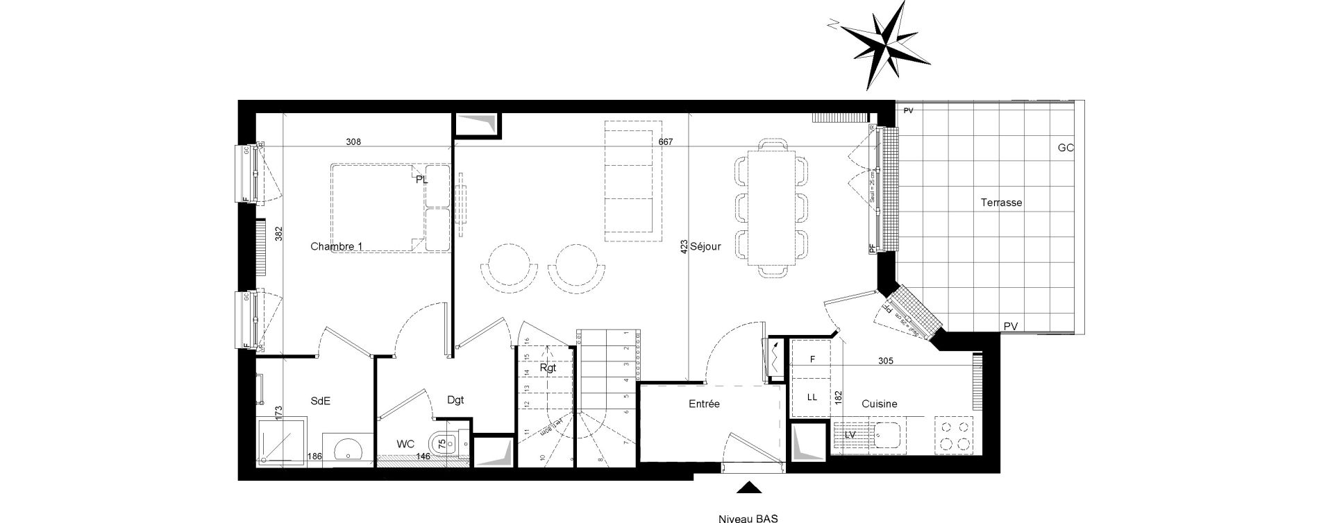 Duplex T6 de 96,74 m2 &agrave; Clamart Trivaux - la garenne