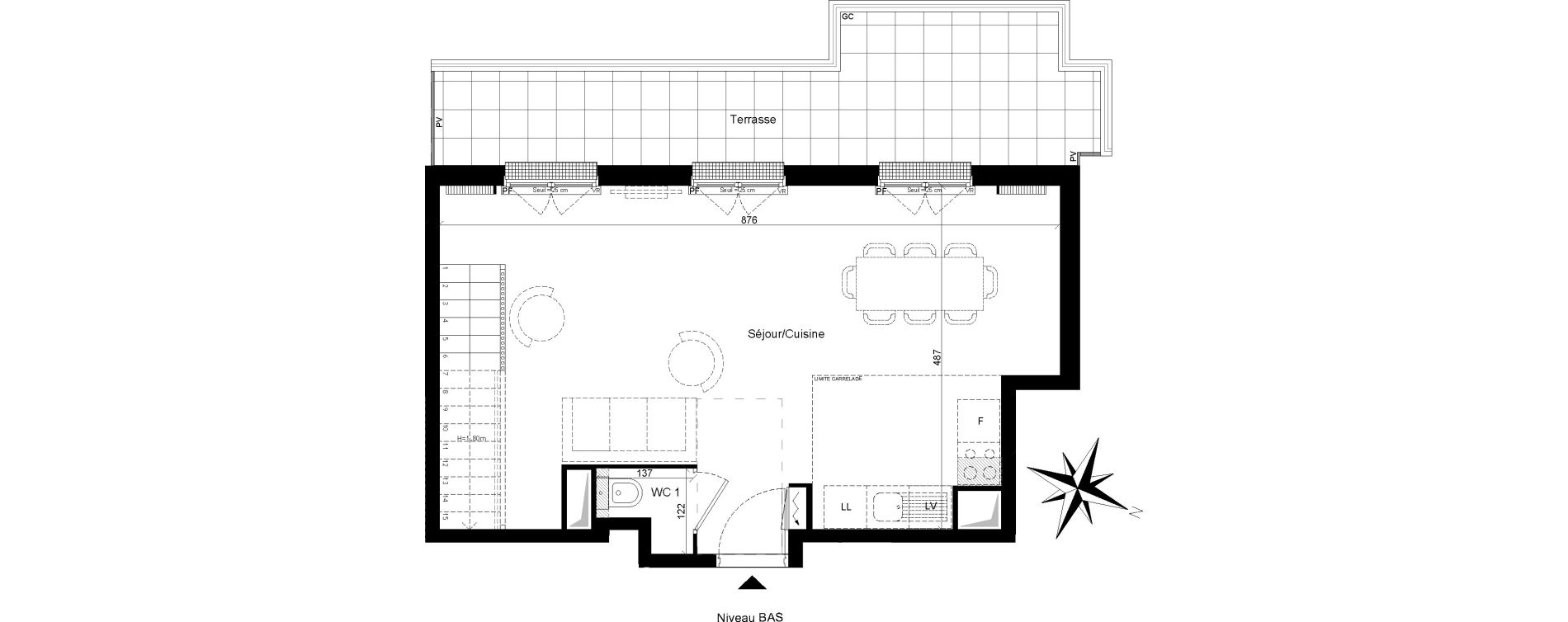 Duplex T6 de 88,01 m2 &agrave; Clamart Trivaux - la garenne
