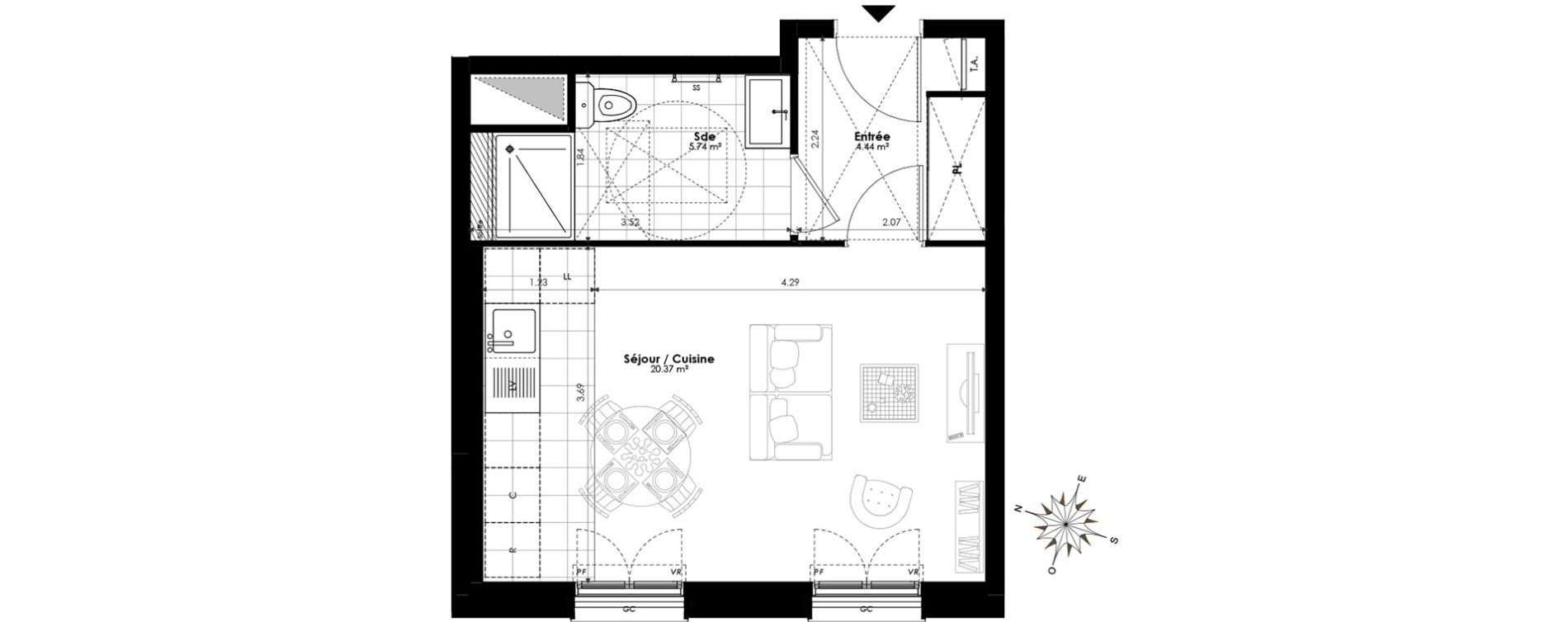 Appartement T1 de 30,55 m2 &agrave; Clamart Panorama