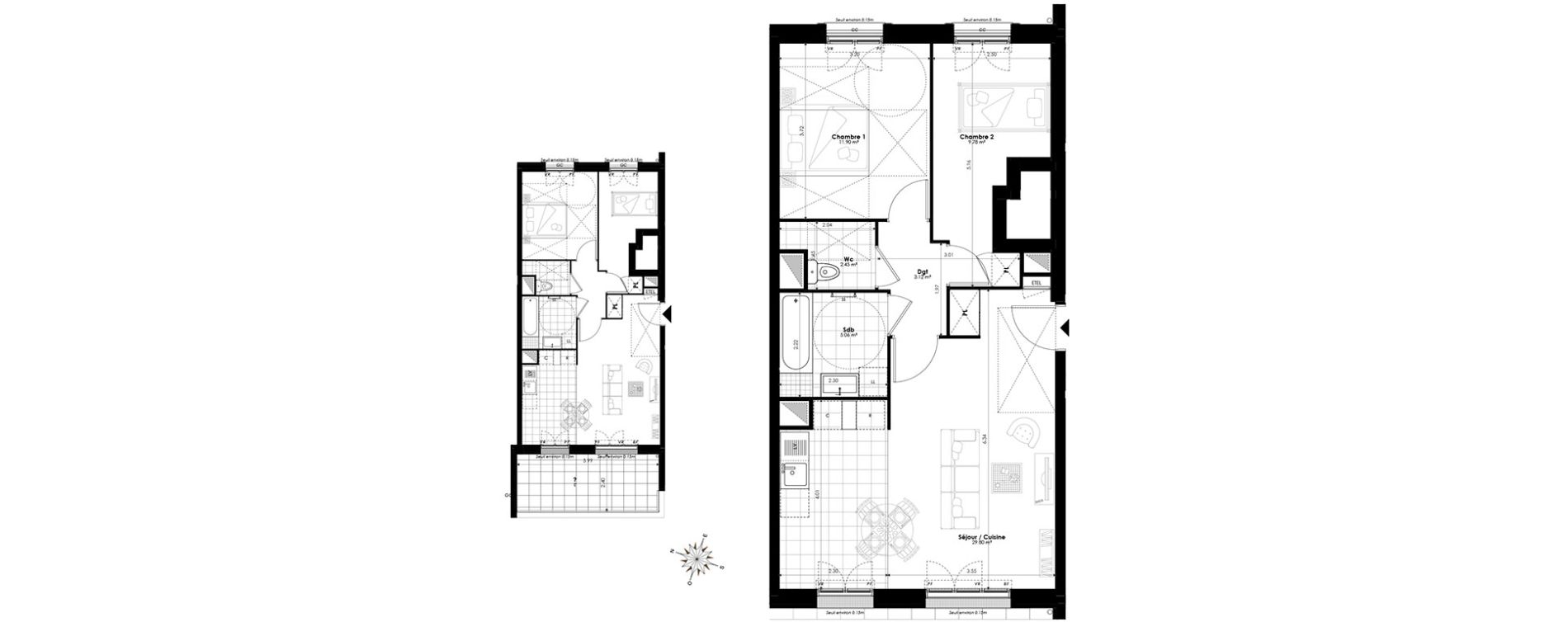 Appartement T3 de 62,11 m2 &agrave; Clamart Panorama
