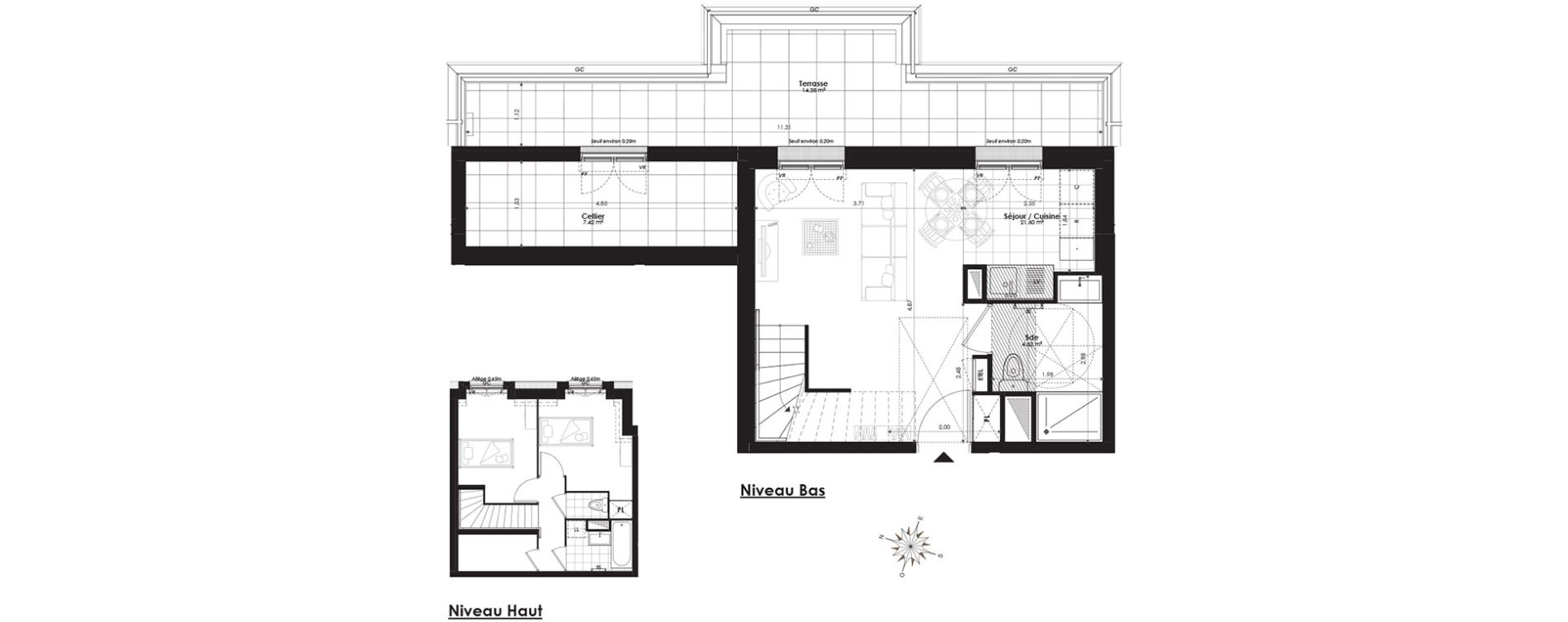 Duplex T3 de 59,52 m2 &agrave; Clamart Panorama