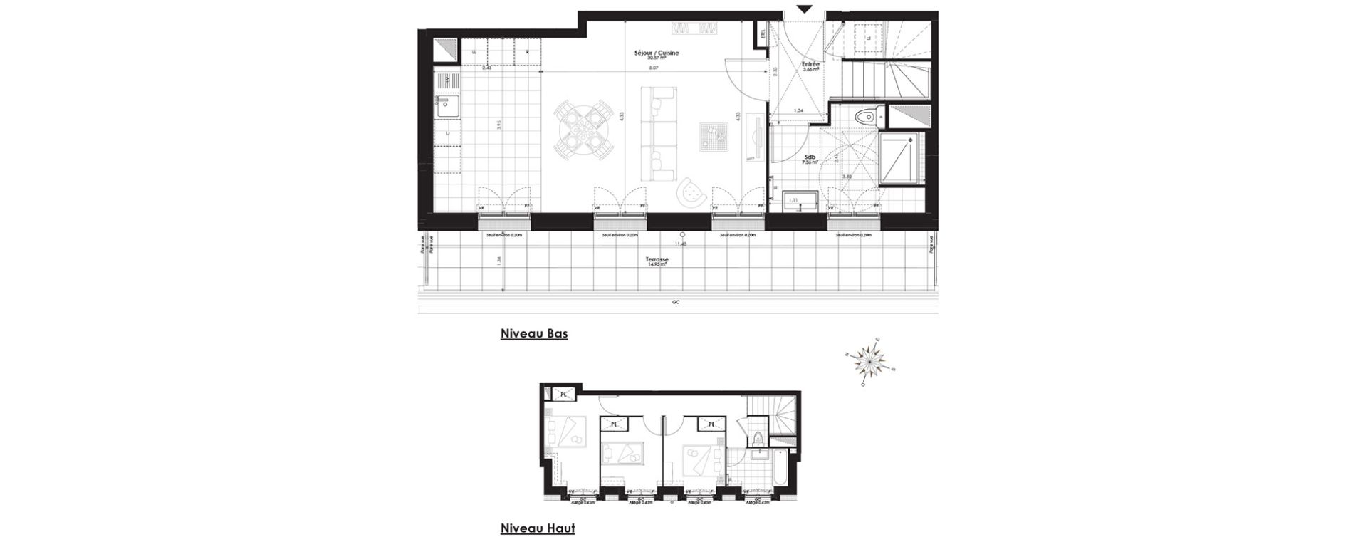 Duplex T4 de 84,45 m2 &agrave; Clamart Panorama