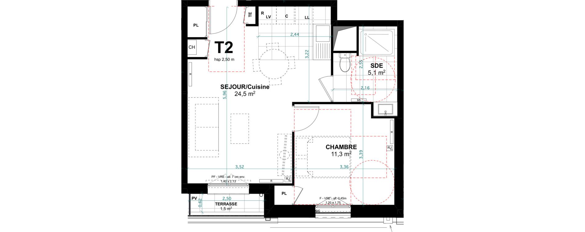 Appartement T2 de 40,90 m2 &agrave; Clamart Jardin parisien