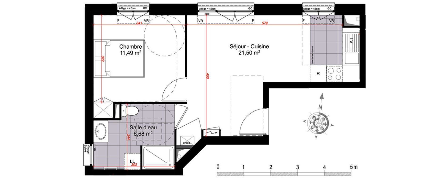 Appartement T2 de 39,67 m2 &agrave; Clamart Centre