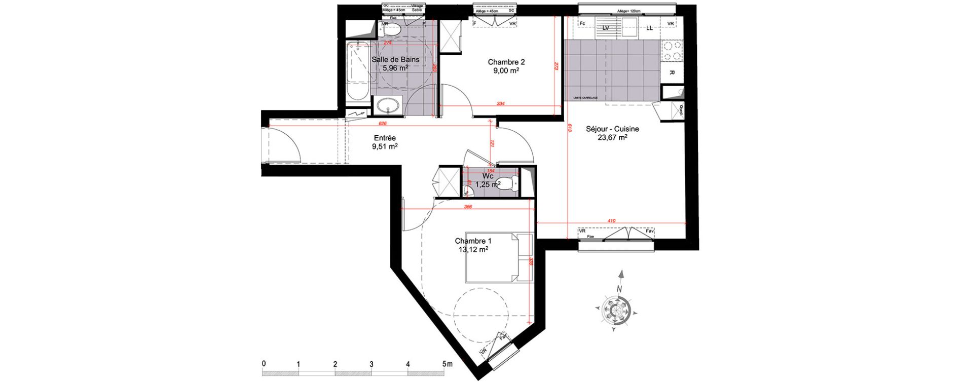 Appartement T3 de 62,51 m2 &agrave; Clamart Centre