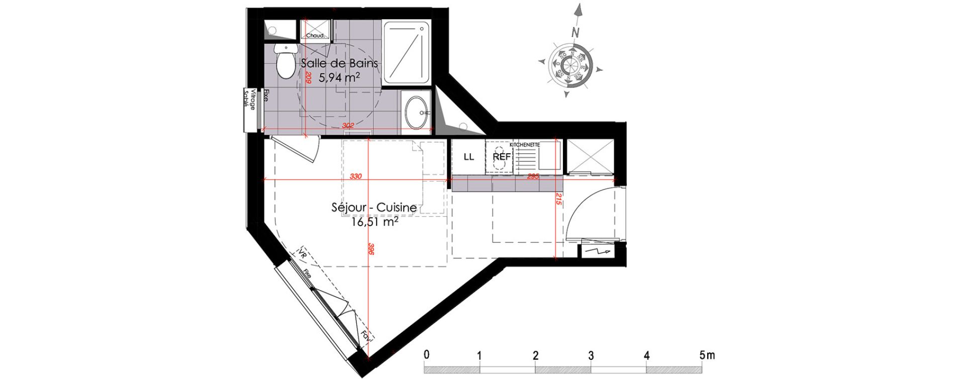 Appartement T1 de 22,45 m2 &agrave; Clamart Centre