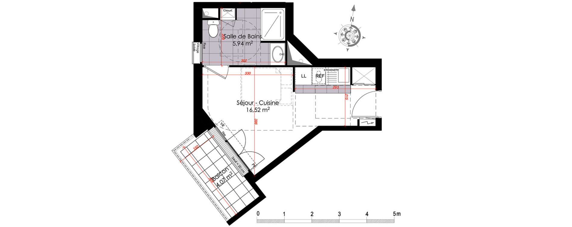 Appartement T1 de 22,46 m2 &agrave; Clamart Centre