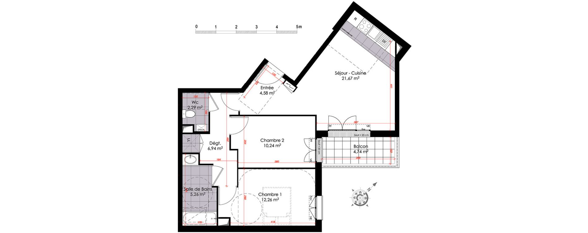 Appartement T3 de 63,24 m2 &agrave; Clamart Centre