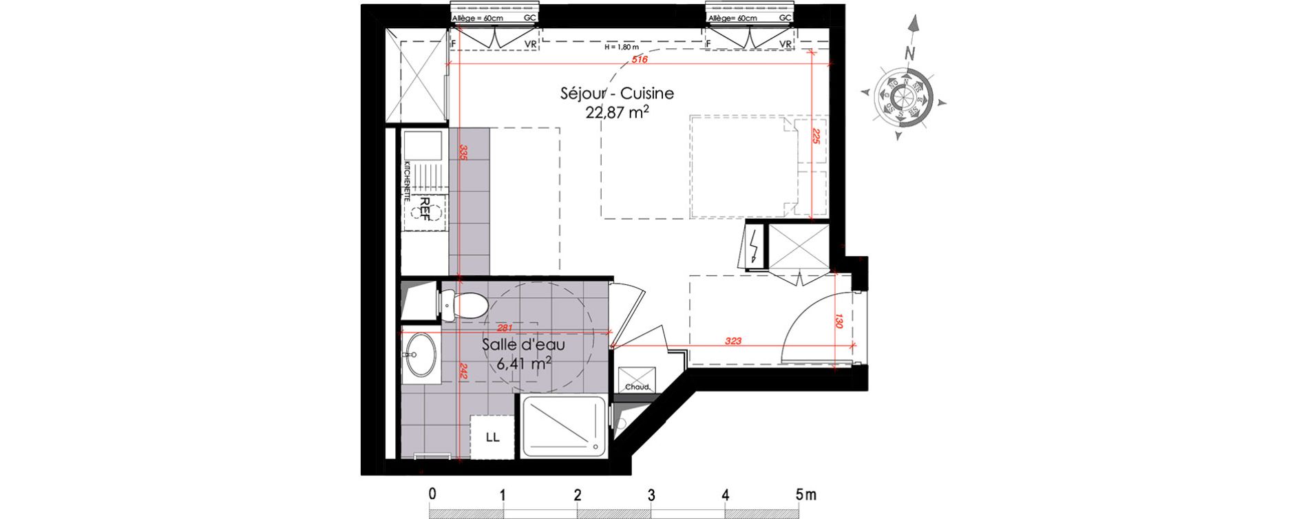 Appartement T1 de 29,28 m2 &agrave; Clamart Centre