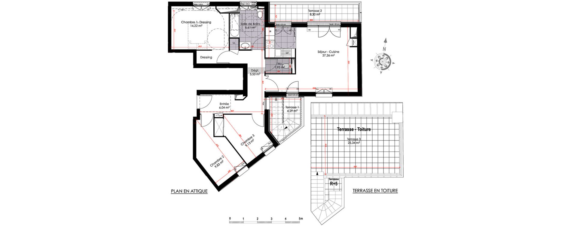 Appartement T4 de 80,57 m2 &agrave; Clamart Centre