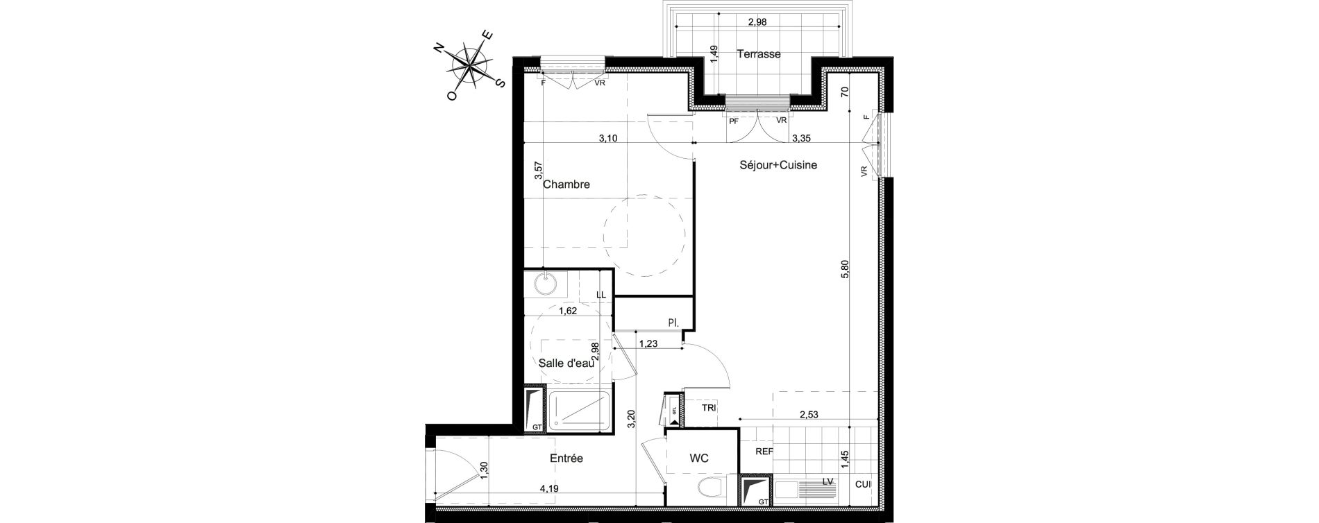 Appartement T2 de 50,31 m2 &agrave; Clamart Grand canal