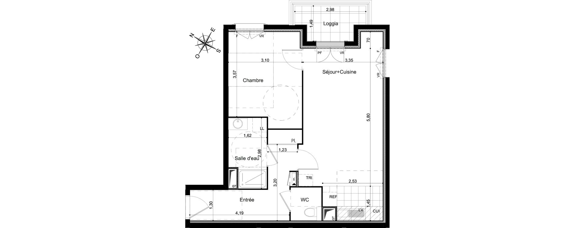 Appartement T2 de 50,31 m2 &agrave; Clamart Grand canal