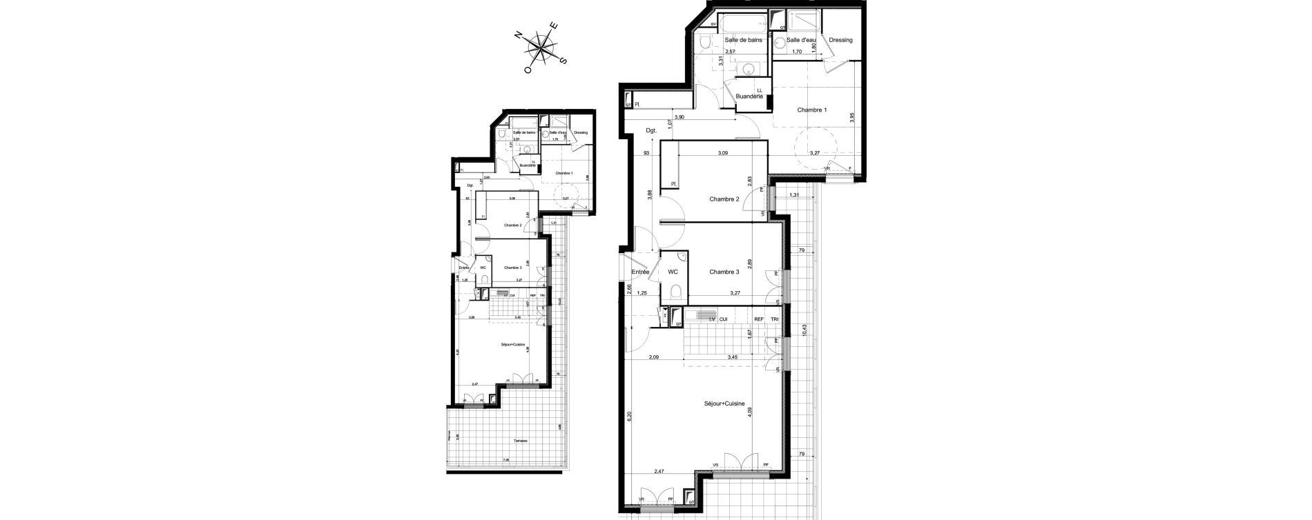 Appartement T4 de 95,23 m2 &agrave; Clamart Grand canal