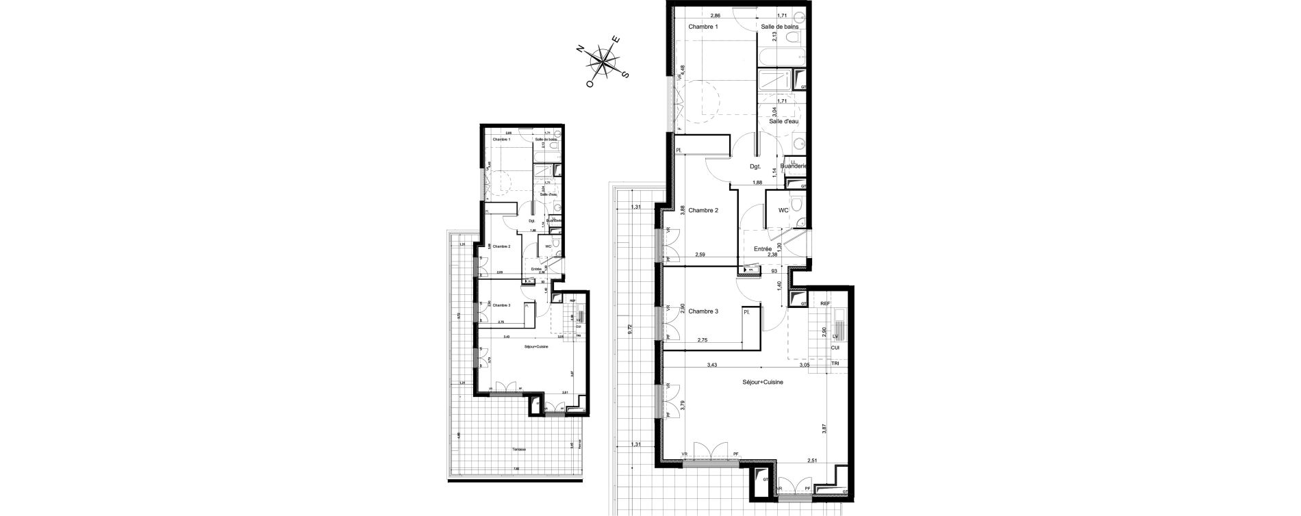 Appartement T4 de 84,27 m2 &agrave; Clamart Grand canal