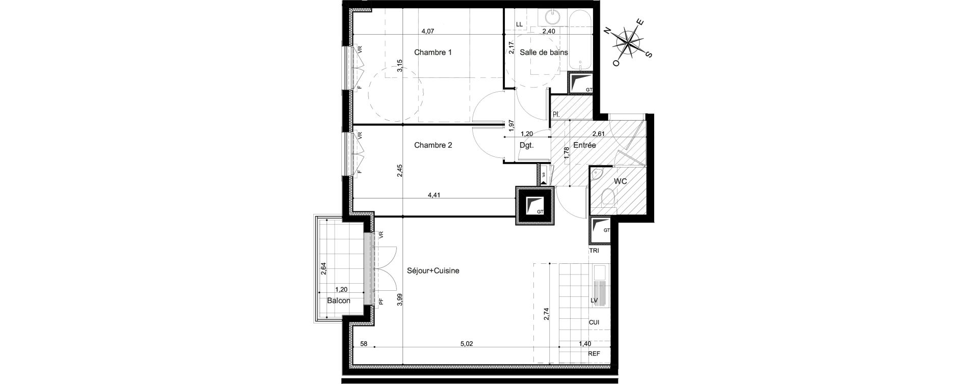 Appartement T3 de 63,80 m2 &agrave; Clamart Grand canal