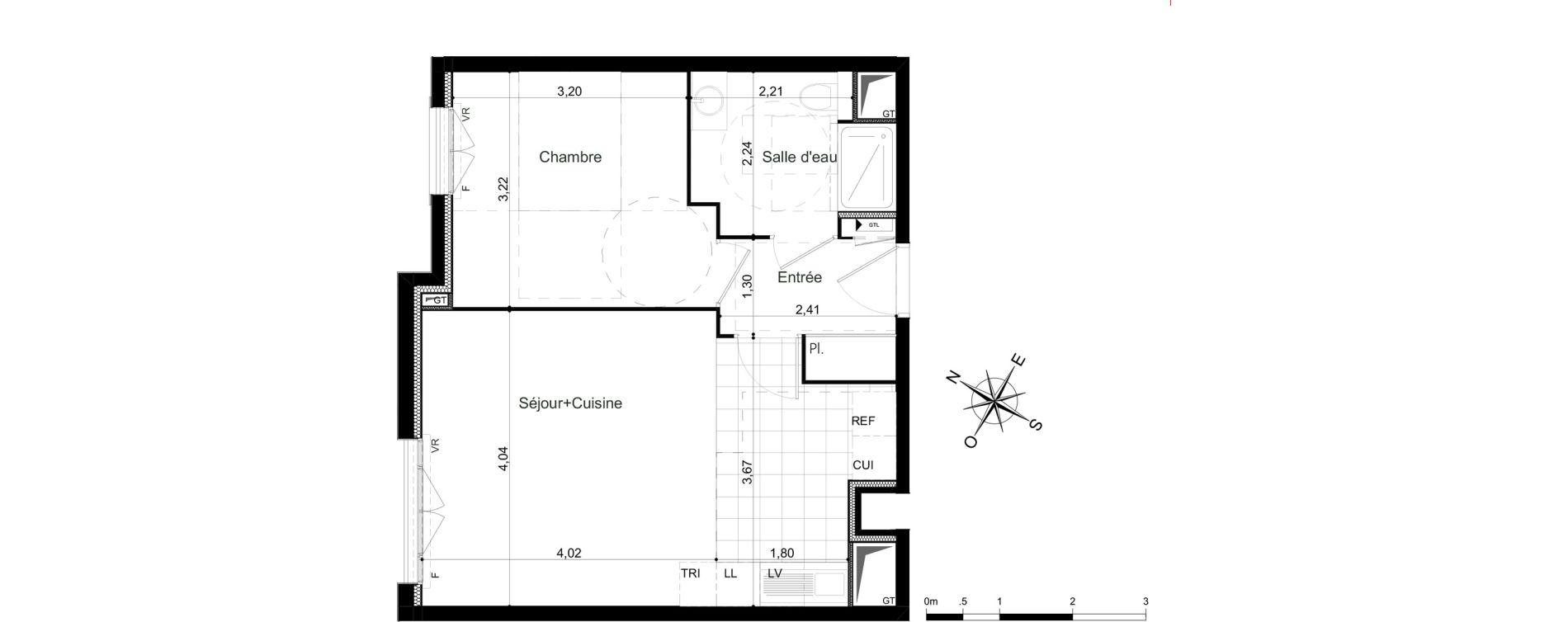 Appartement T2 de 43,71 m2 &agrave; Clamart Grand canal
