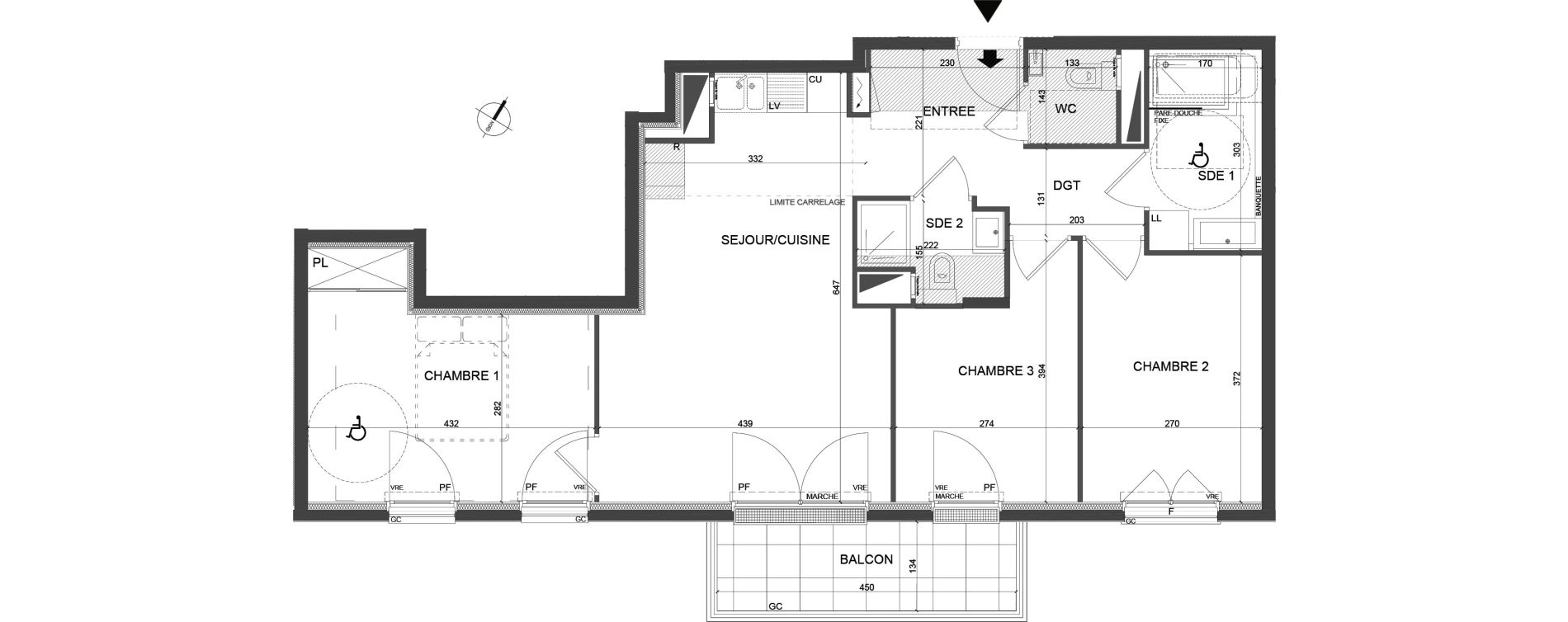 Appartement T4 de 73,50 m2 &agrave; Clamart Jardin parisien