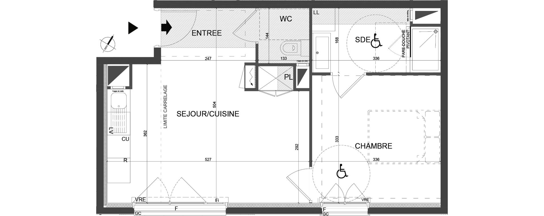 Appartement T2 de 40,00 m2 à Clamart Jardin parisien