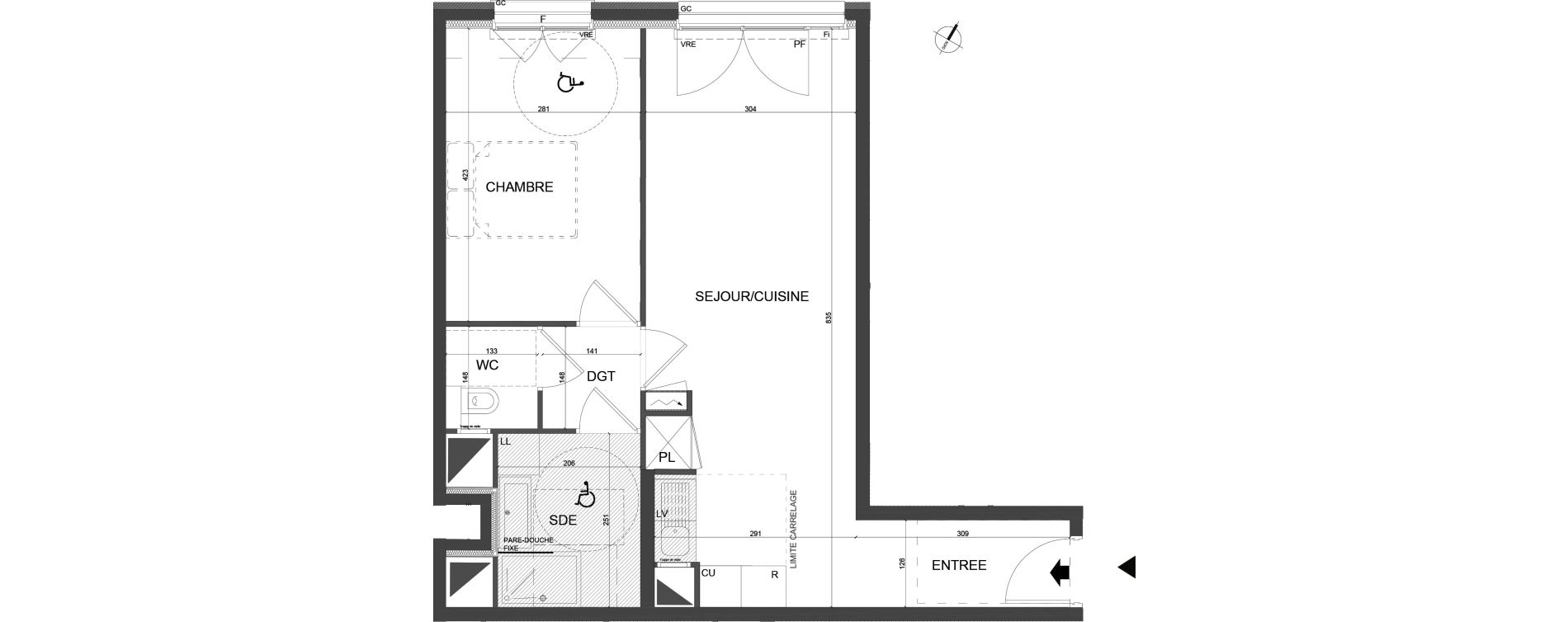 Appartement T2 de 49,40 m2 &agrave; Clamart Jardin parisien
