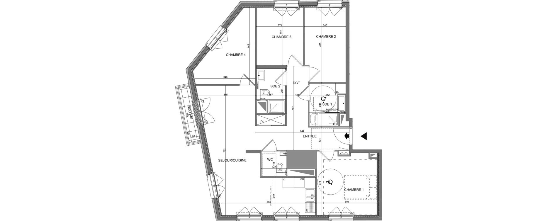 Appartement T5 de 94,10 m2 &agrave; Clamart Jardin parisien