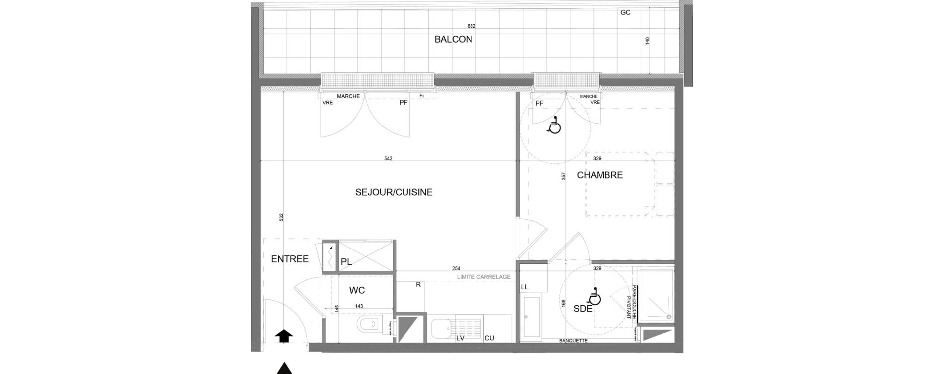 Appartement T2 de 44,70 m2 &agrave; Clamart Jardin parisien
