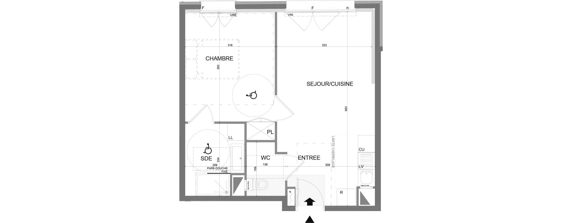 Appartement T2 de 41,95 m2 &agrave; Clamart Jardin parisien