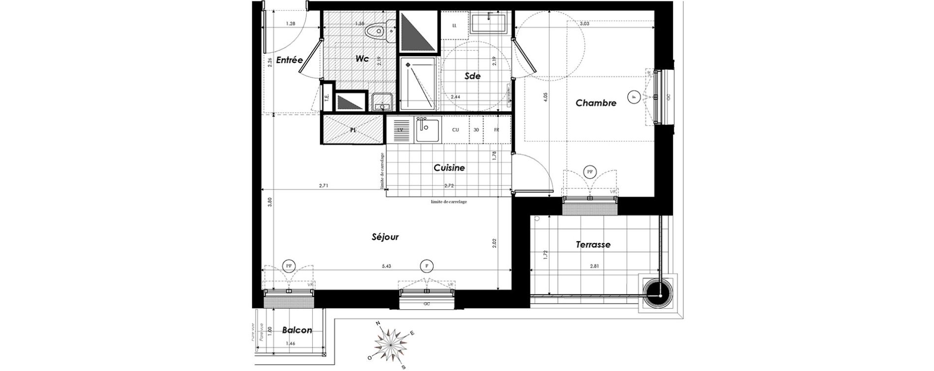 Appartement T2 de 43,20 m2 &agrave; Clamart Panorama