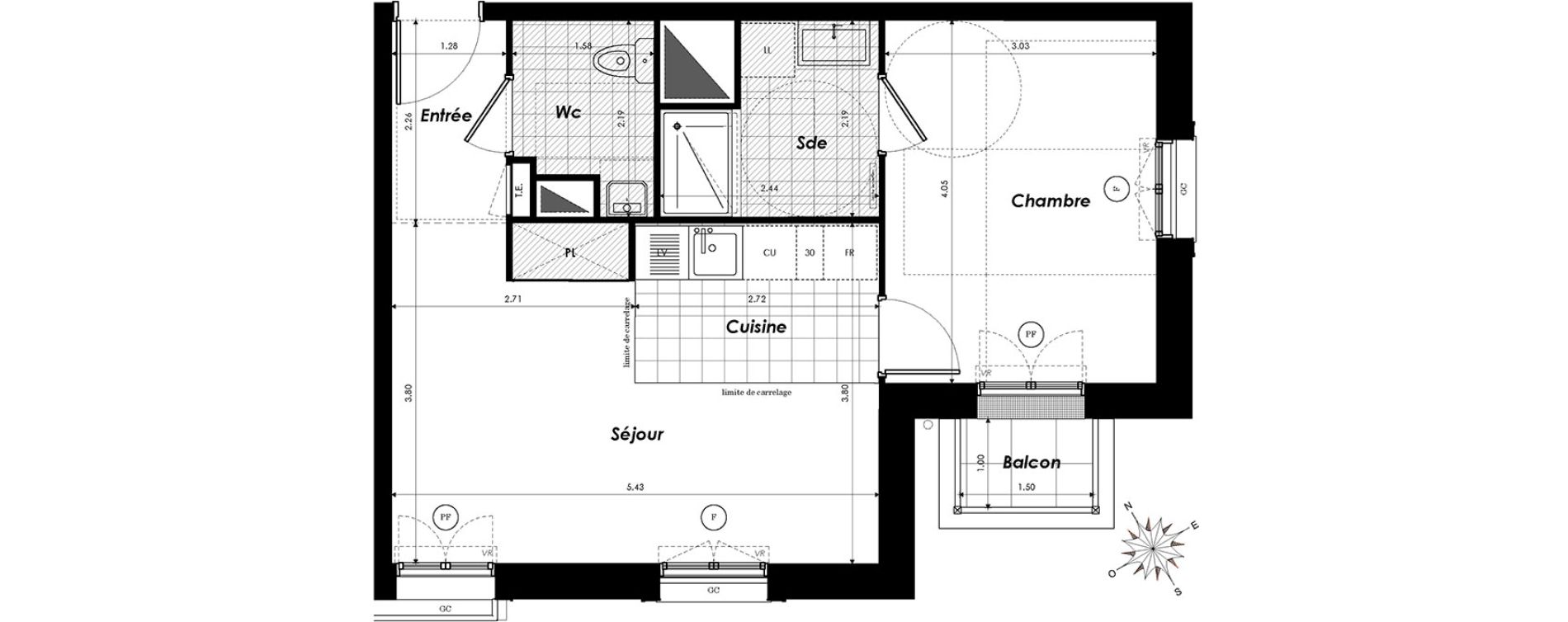 Appartement T2 de 43,20 m2 &agrave; Clamart Panorama