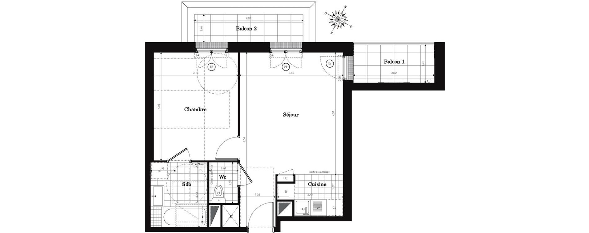 Appartement T2 de 43,40 m2 &agrave; Clamart Panorama