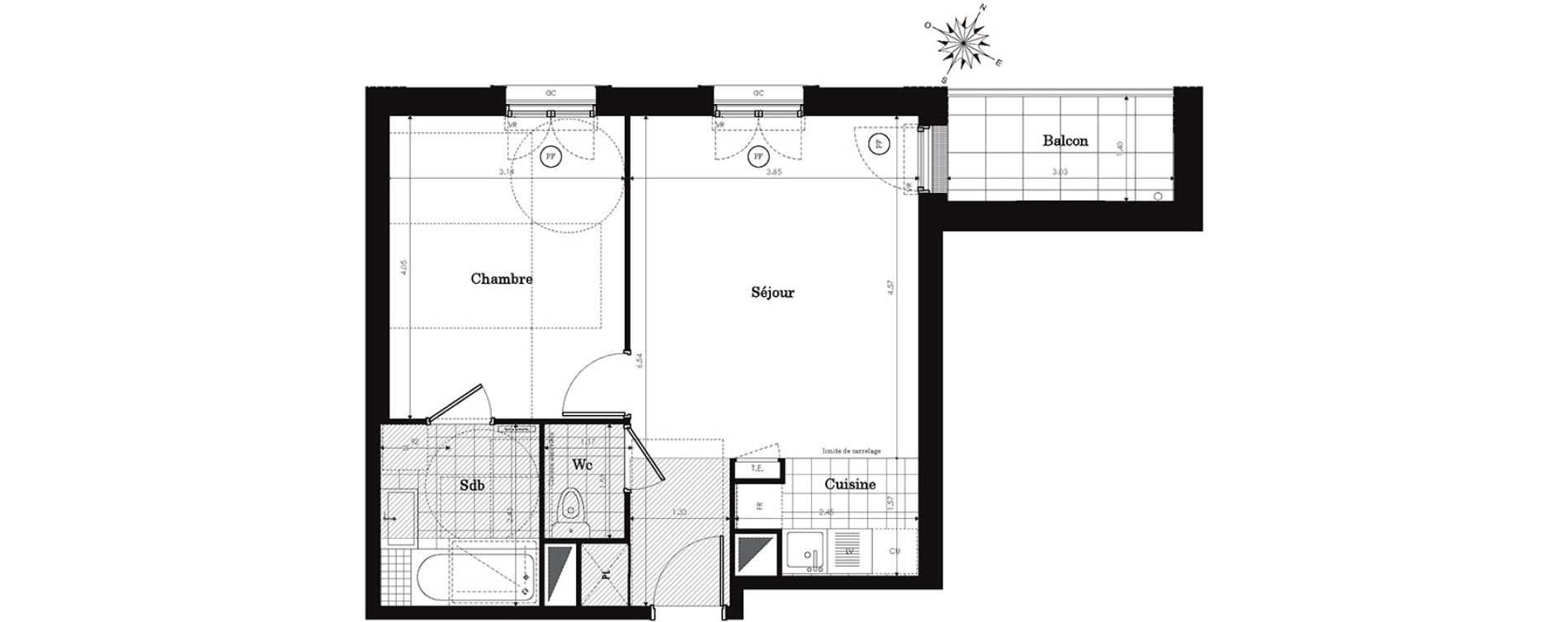Appartement T2 de 43,40 m2 &agrave; Clamart Panorama