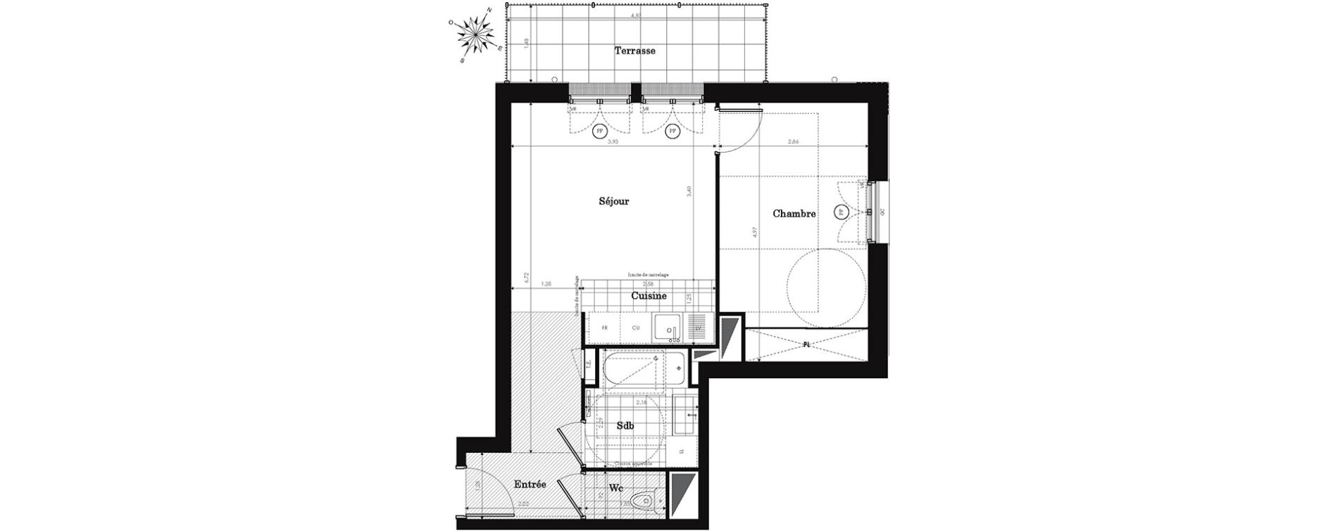 Appartement T2 de 43,50 m2 &agrave; Clamart Panorama